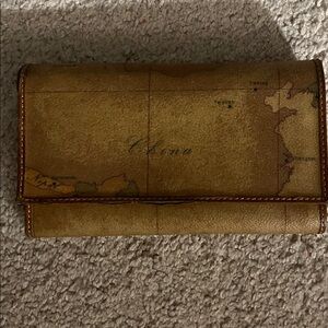 Alviero Martini Geo Classic Map-Design Fold Wallet